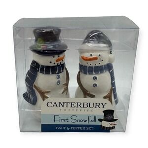 Snowman & Lady First Snowfall Salt & Pepper‎ Shaker Set Indoor Home Decor